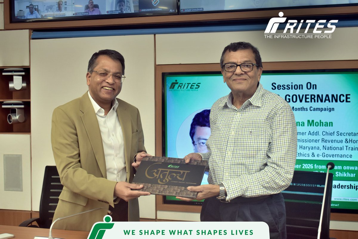 RITESLIMITED's tweet photo. Integrity powers progress.
A special session on “Ethics & e-Governance” was organised at #RITES under the #VigilanceAwarenessCampaign & Week 2026, themed ‘Probity for Prosperity’.
Guest of Honour: Shri Krishna Mohan, Retd. IAS (1977 batch, Haryana Cadre)
#ProbityForProsperity https://t.co/sL9kPtw4A4