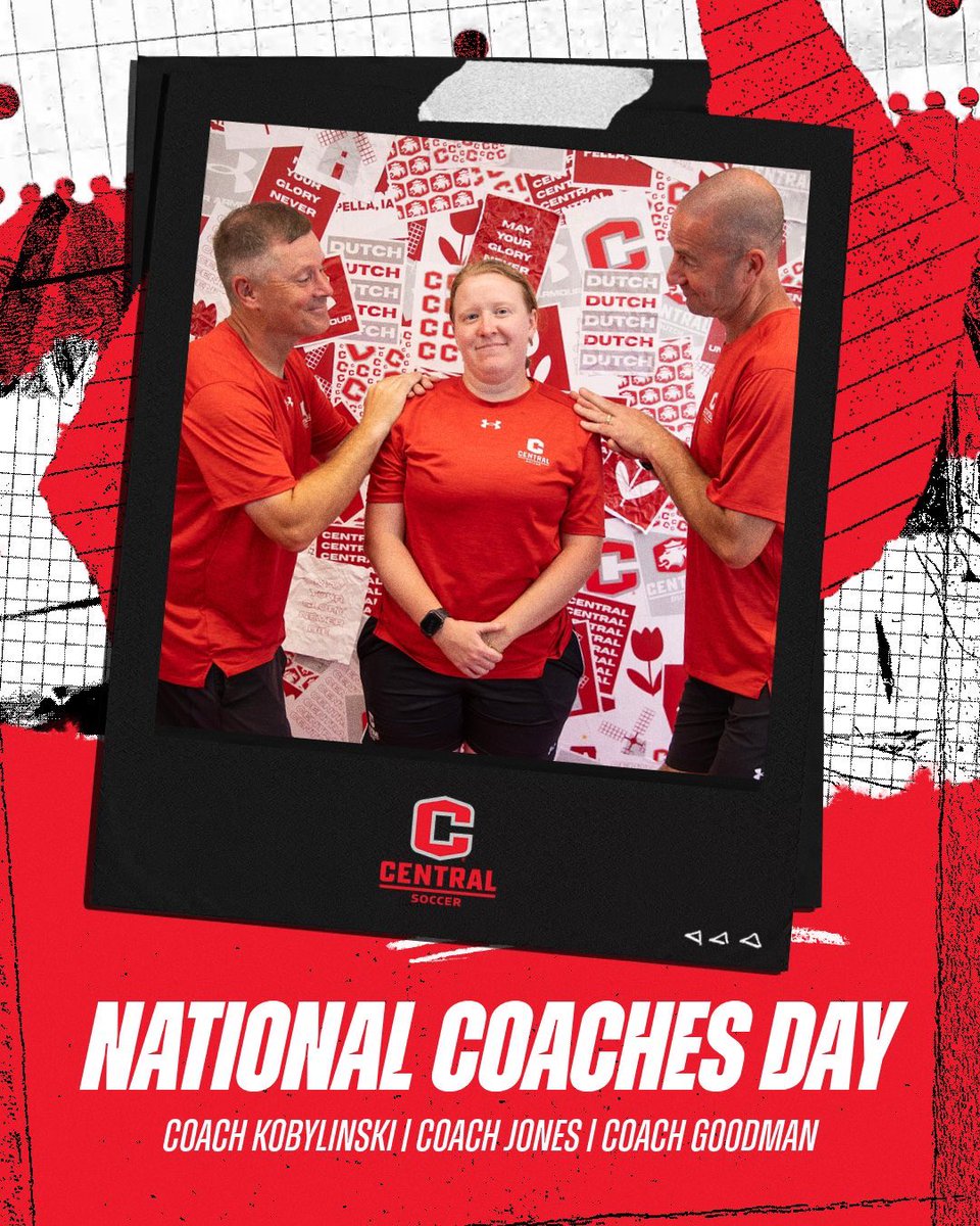 CentralWSoc's tweet photo. This one is for the coaches — They come from all over to coach our Dutch. Happy National Coaches Day to our very own!

#GoDutch 🔴⚪️ https://t.co/l05Ouhy1ce