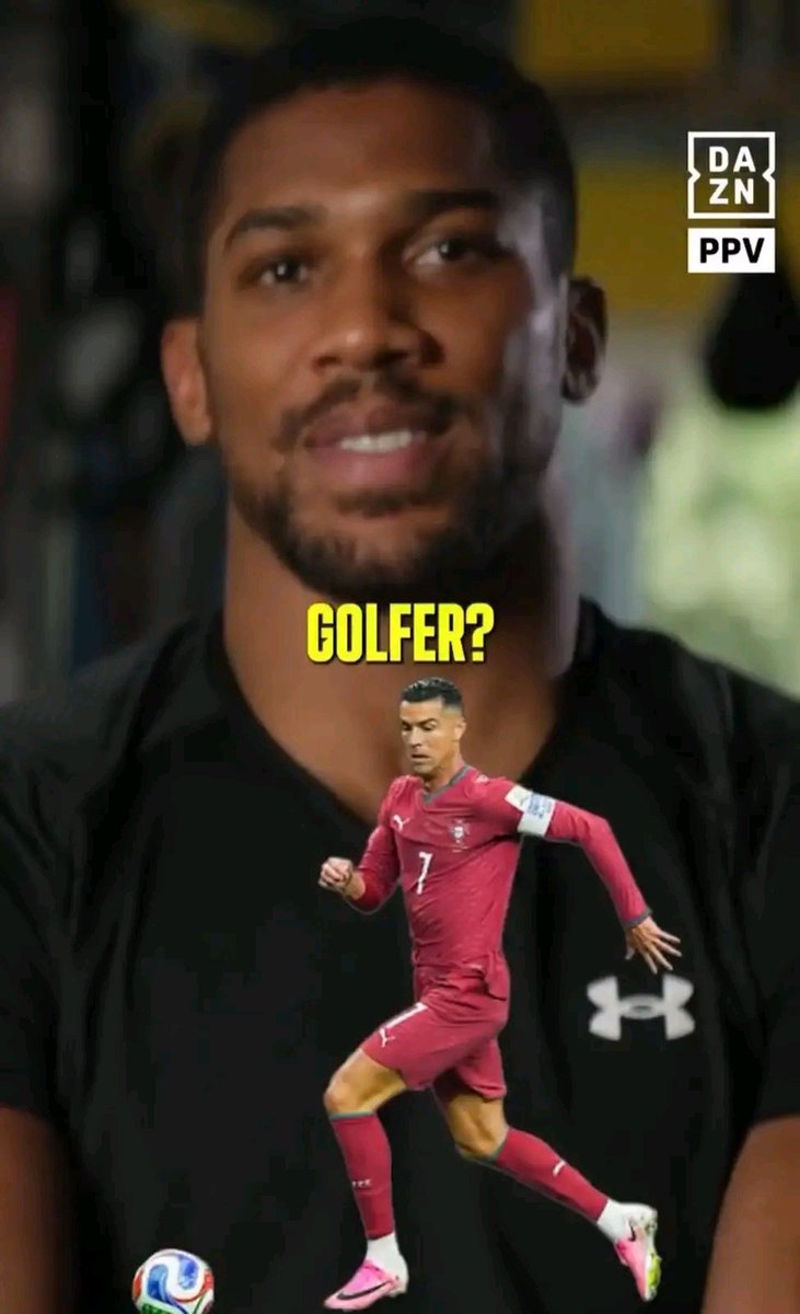 TeamCRonaldo's tweet photo. 🚨🎙️ Anthony Joshua picks his GOAT in different fields:

Football: Cristiano Ronaldo
Golf: Tiger Woods
Rap: Jay-Z
Basketball: Michael Jordan
Formula 1: Lewis Hamilton
Boxing: Mike Tyson https://t.co/LaO6R2HAHH