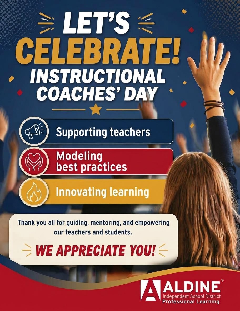 AldineProfLearn's tweet photo. 📣 Today we’re celebrating the coaches who help turn potential into progress!

They challenge thinking, spark new ideas, and help create classrooms where students can thrive.

Here’s to the coaches who show up, pour in, and make a difference every day! 

#ChooseAldine https://t.co/0hUaIORNkH