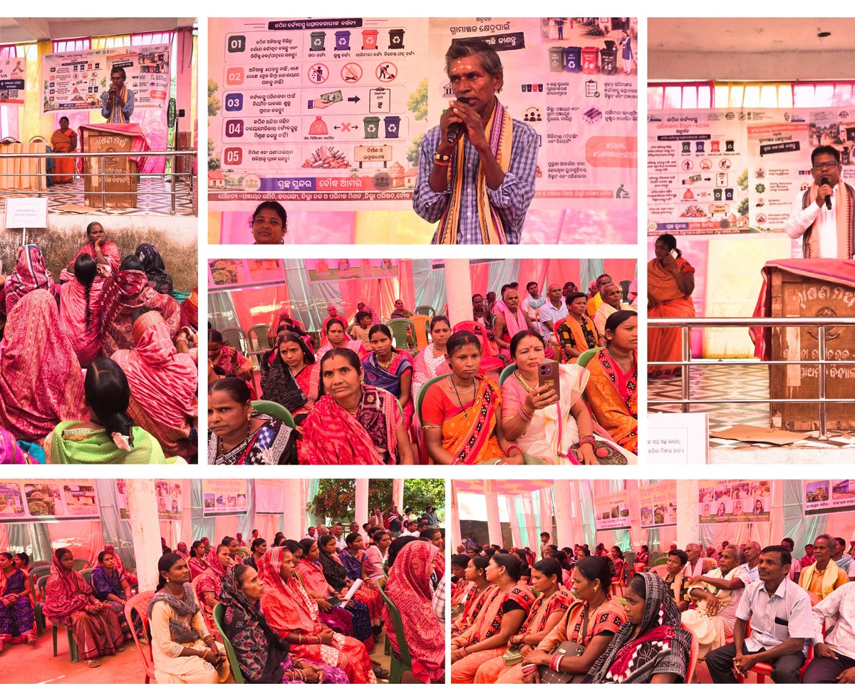 SBMGBOUDH's tweet photo. A community-driven #SwachhataHiSeva2026  initiative at Burbuda village, Tileswar GP, Harabhanga Block! SHG &amp; VWSC members led a Swachhata Rally &amp; awareness campaign on #SWMRules2026, source segregation &amp; #SLWM #Cleanvillage. @DoWRRDGR_MoJS @swachhbharat @PRDeptOdisha @dmboudh https://t.co/NEQOOJqFwm