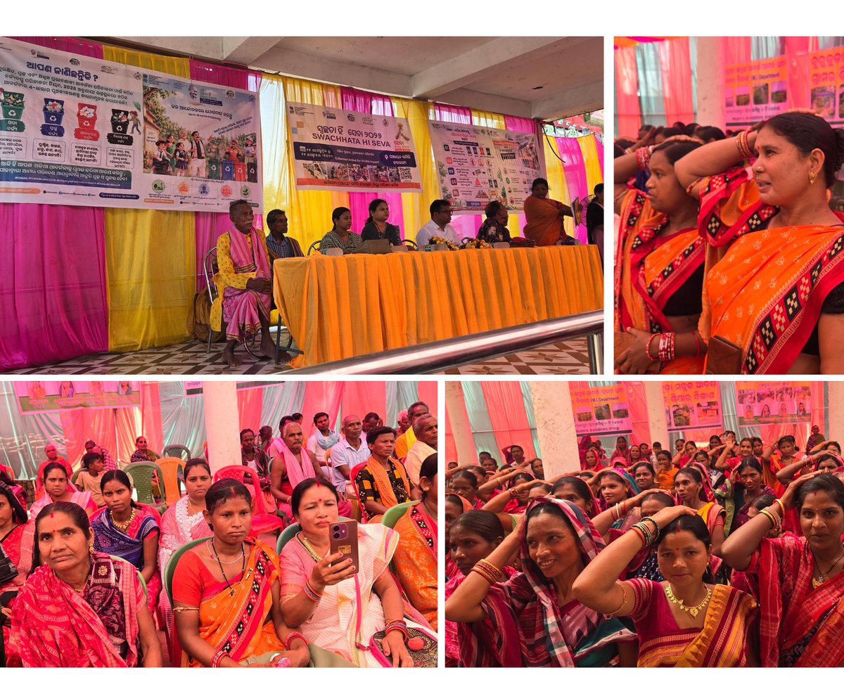 SBMGBOUDH's tweet photo. A community-driven #SwachhataHiSeva2026  initiative at Burbuda village, Tileswar GP, Harabhanga Block! SHG &amp; VWSC members led a Swachhata Rally &amp; awareness campaign on #SWMRules2026, source segregation &amp; #SLWM #Cleanvillage. @DoWRRDGR_MoJS @swachhbharat @PRDeptOdisha @dmboudh https://t.co/NEQOOJqFwm