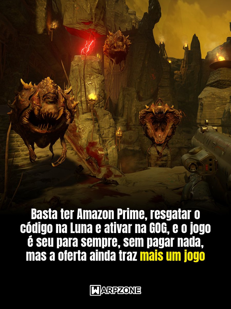 WarpZoneMe's tweet photo. Jogo de graça? Quero! DOOM 2016 está de graça para quem tem Amazon Prime.

#DOOM #AmazonPrime #WarpZone https://t.co/lwPLXEDc9W