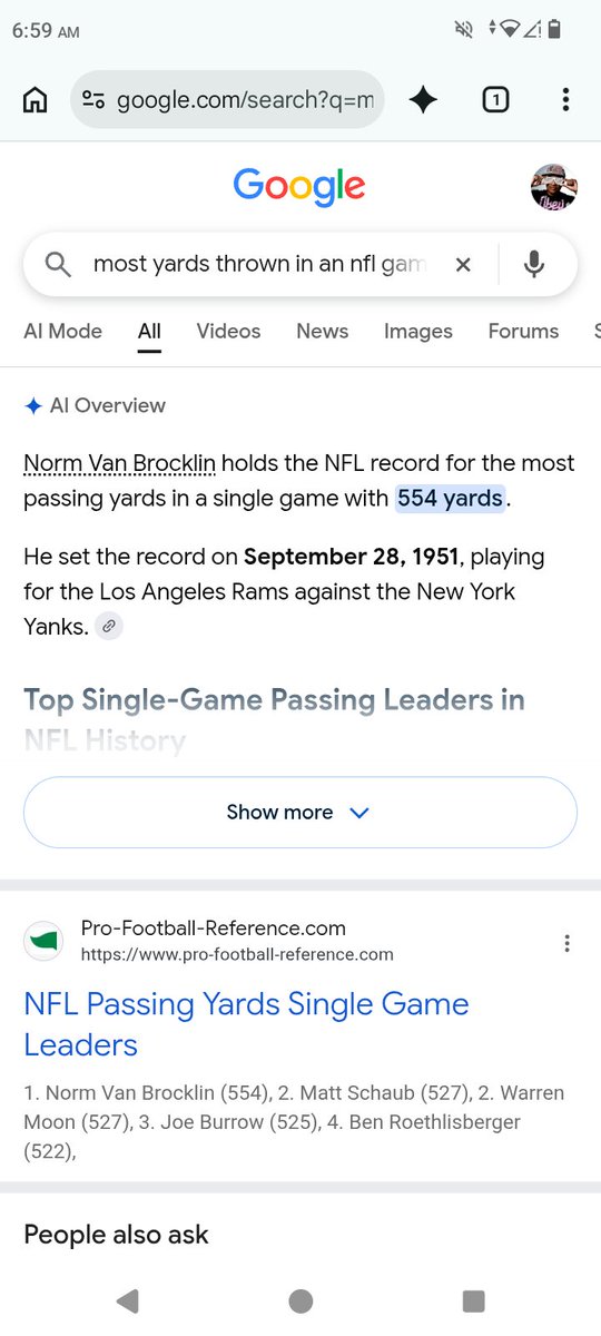 donaldtoddw's tweet photo. NFL record passing game with 585 yards from @matt_stafford9 & the @RamsNFL! @NFL @EAMaddenMobile #LARams #NFL #MattStafford #Madden27 https://t.co/qzXkJvxmMV
