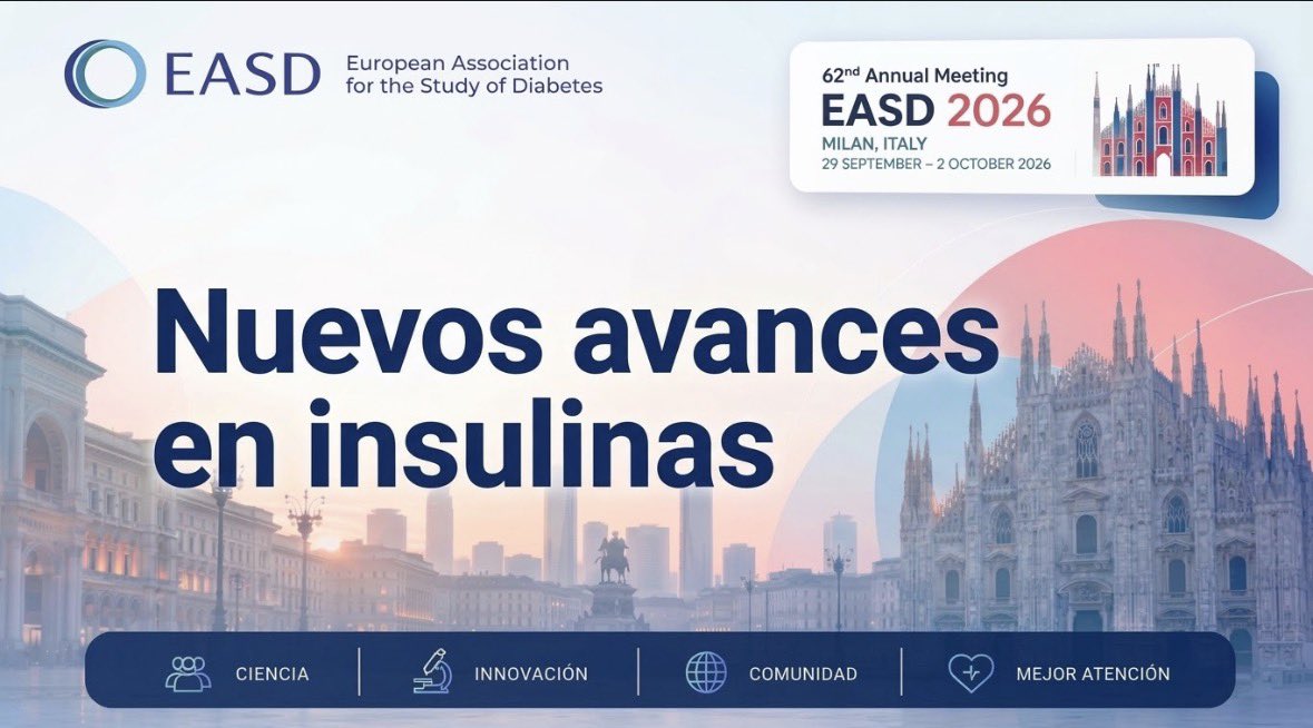 redGDPS's tweet photo. En #EASD2026 también se habló del futuro de la terapia con #Insulina: pautas semanales, islotes encapsulados e insulinas inteligentes. 🔬

💢 Avances prometedores, pero ¿cuánto falta para trasladarlos a la práctica clínica?

@Enriq_Carretero lo analiza en el #BlogdeMateu https://t.co/V00yzvCzr8