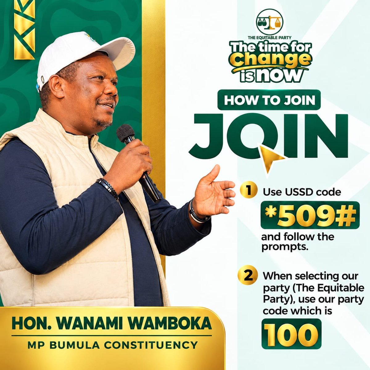 HonWamboka's tweet photo. sTEP into TEP and be part of the Sifuna moment, The Equitable Party (TEP). Dial *509# Select join a political party Enter party code 100 Or register on the ORPP website. The time for change is NOW! @LindaMwananchi_ https://t.co/e4g7M40hBf