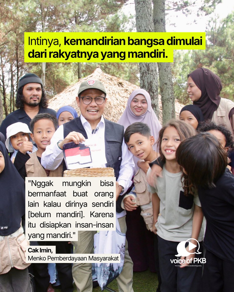 voiceofpkb's tweet photo. Kemandirian bangsa dimulai dari rakyat yang mandiri. Di tengah dunia yang penuh krisis, Indonesia harus membangun kekuatan dari masyarakatnya sendiri melalui pemberdayaan dan pendidikan. 🇮🇩
@DPP_PKB @cakimiNOW 

#VoiceOfPKB #CakImin https://t.co/U3XSc0swQk