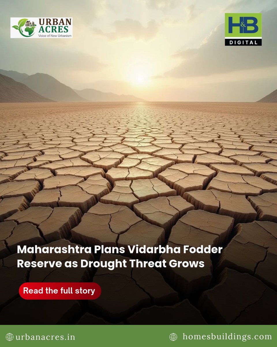 TheUrbanAcres's tweet photo. Maharashtra plans an eight-month fodder reserve as drought threatens crop and livestock supplies.
Read more: https://t.co/1w9kpEyLJP
@CMOMaharashtra
@maharevenue
@MahaForest
@PIBMumbai
#Maharashtra #Vidarbha #Drought #Fodder #Agriculture #Farmers #RuralIndia #Climate #Water #Livestock #Nagpur #Marathwada