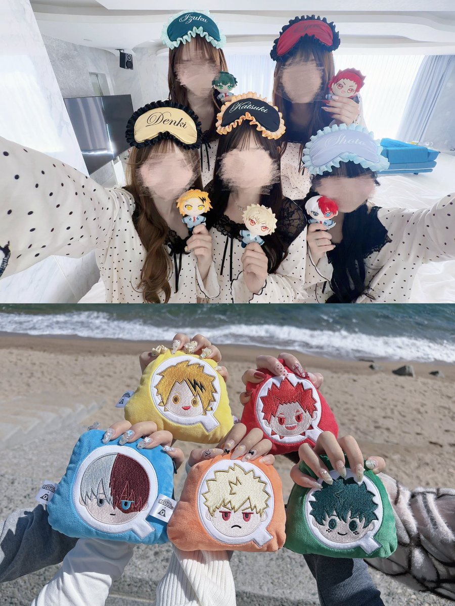 m_shi_z's tweet photo. ヒロアカ大好き👧🏻5人で念願のホカンスᕷ*.°
名前入りアイマスクとﾋｰﾛｰﾌﾟﾗｻﾞのTシャツが優勝すぎた > < ♡ https://t.co/MxlHFGEG1t