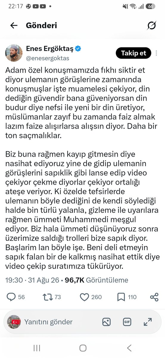 DEVRANKESK's tweet photo. @EbubekirSifil Hedef alınmasında da bir behis yok hocam.

@AltayCemMeric Romantik, modernist, reformist bir itikadi anlayışı; ehli sünnet hanefi maturidi çizgiyle bağdaştırma gayreti içinde olan çoğunluğu ergen olan müslüman gençlerinde yanlış kanaatlerle zihnini bulandıran bir arkadaş. https://t.co/HiFc9BM11a