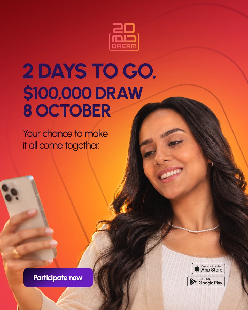 Dream_MBC's tweet photo. ⏳ Just 2 days to go until the
$100,000 draw on 8 October!
Imagine the possibilities—for
you and those you love. ✨
Participate now for your
chance to change your life.
#MBCDream #DreamBig
#YourChance #100KDraw #WinBig
#DreamToWin #LifeChanging https://t.co/fFGwQ9vodh