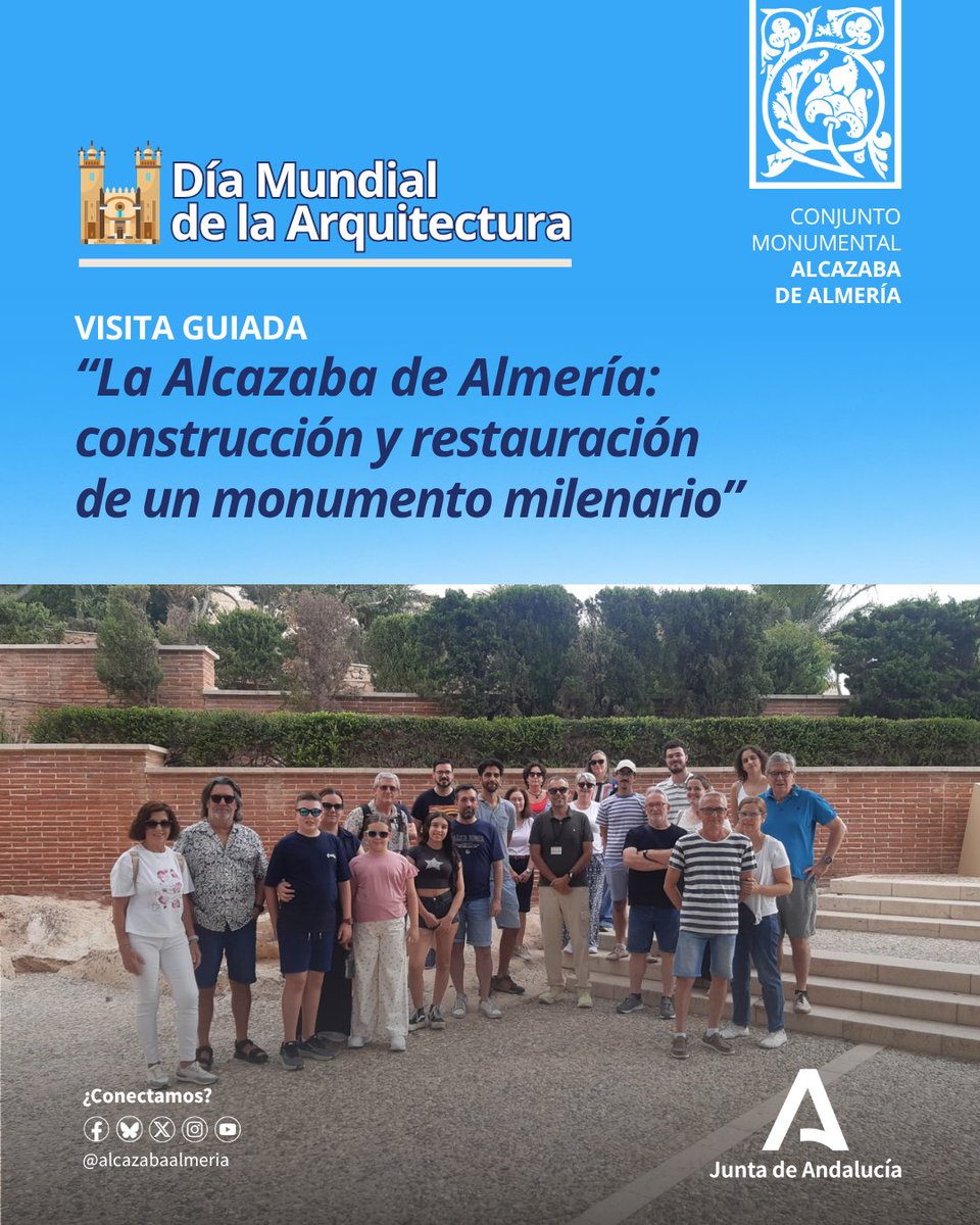 AlcazabaAlmeria's tweet photo. #DíadelaArquitectura | El pasado domingo, tuvimos una #VisitaGuiada muy especial, que nos ofreció el arquitecto Pedro Gurriarán para celebrar el #DíaMundialdelaArquitectura.
¡Muchas gracias por acompañarnos a conocer un pedacito más de nuestra #AlcazabaAlmeria! https://t.co/4Bqh6SSLil