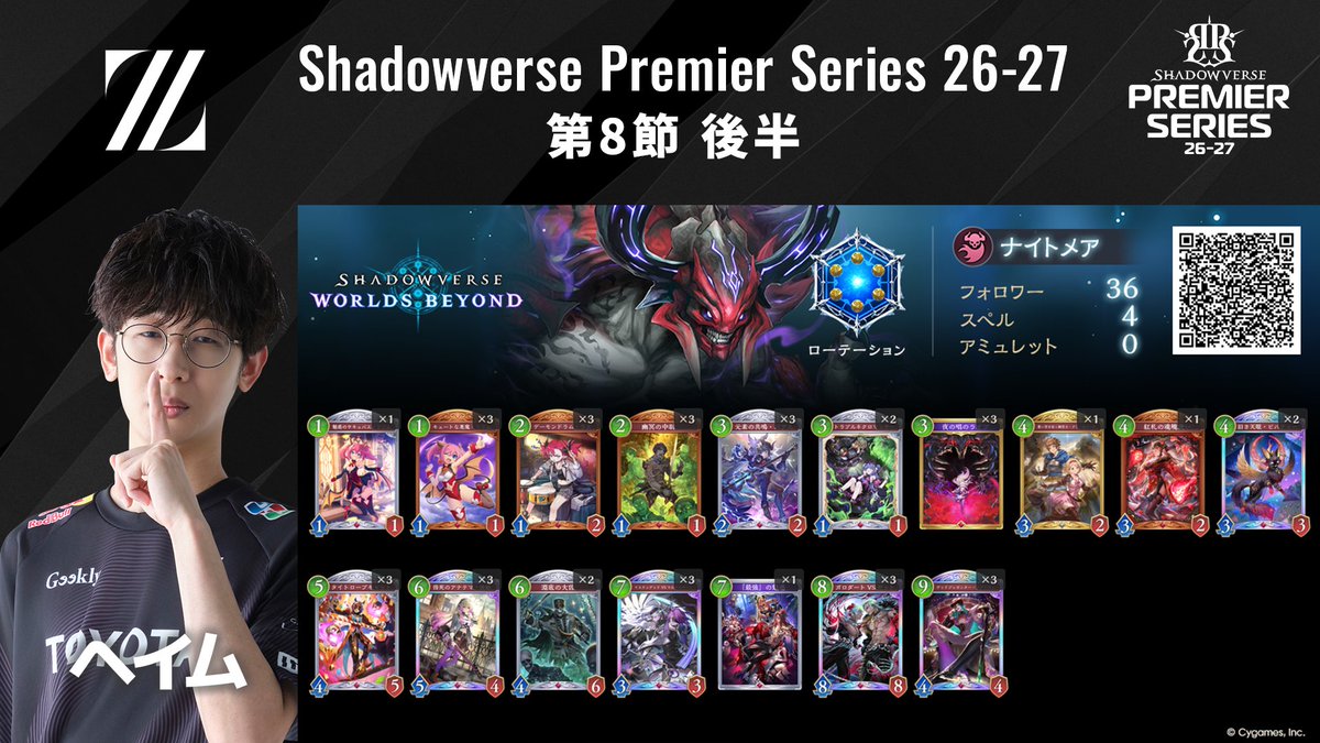 shadowversePS's tweet photo. ◤ ZETA DIVISION デッキリスト公開 ◢

10/7（水���第8節 後半
ZETA DIVISIONのデッキリスト公開！

#シャドバPS #ZETAWIN https://t.co/P7qrqeGMIv
