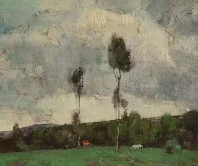 diamondli2013's tweet photo. Two trees. One quiet horizon.
The landscape is not simply a depiction of nature. It is an exploration of light, atmosphere and qi—the invisible energy  connects earth and sky.
In the stillness of the scene, life continues to breathe.
 #OilPainting #ChineseArt #EasternAesthetics https://t.co/ocf8liQs7M