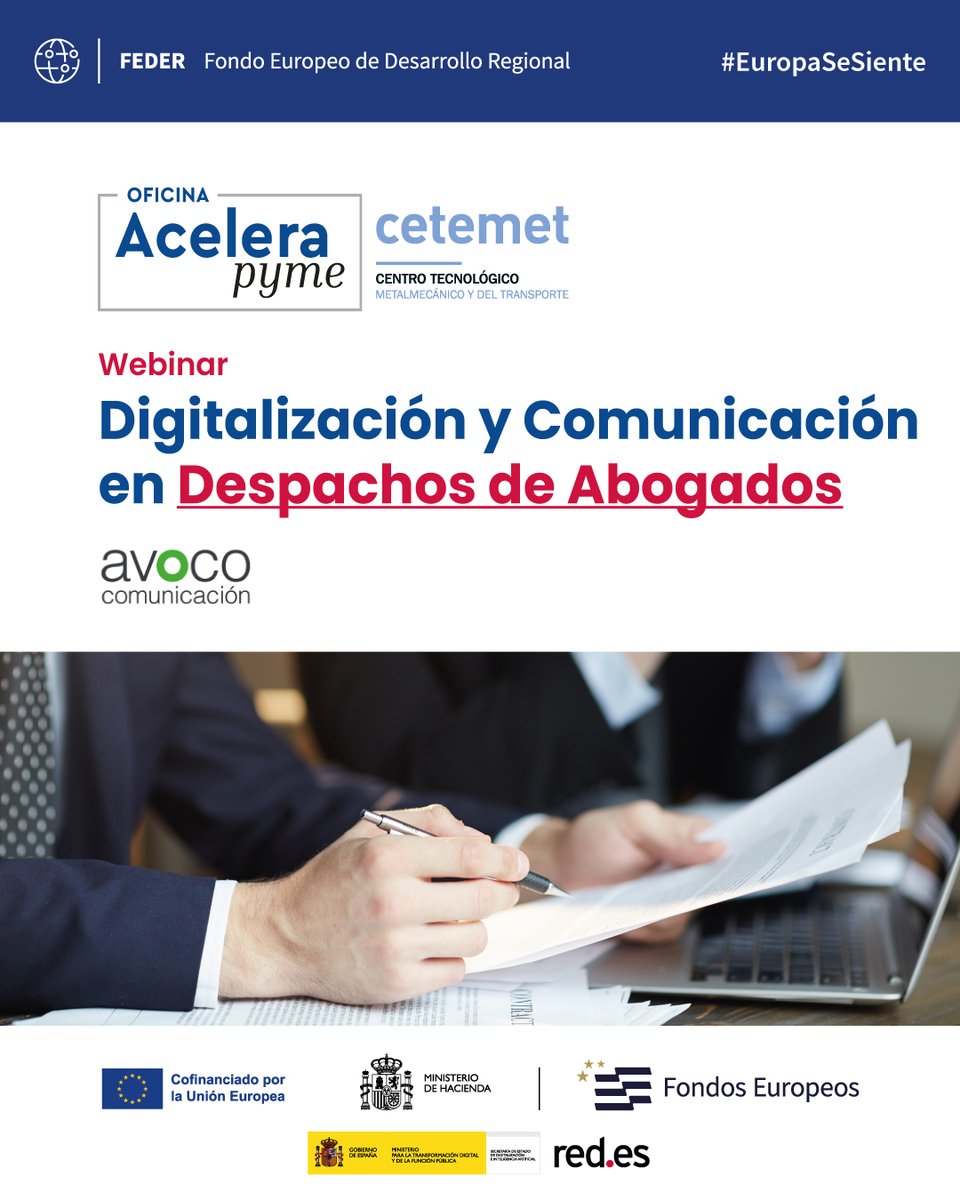 cetemet's tweet photo. ¿Cómo puede un despacho de abogados mejorar su visibilidad y captar clientes? El 14/10 nuestra oficina @Acelerapyme Córdoba celebra con AVOCO Comunicación un webinar sobre marketing jurídico, SEO, contenidos, Paid Media e IA.
🕔 17:00 h
👉 Inscripción: https://t.co/YvuAvYB7CJ https://t.co/jFHluWAJlF
