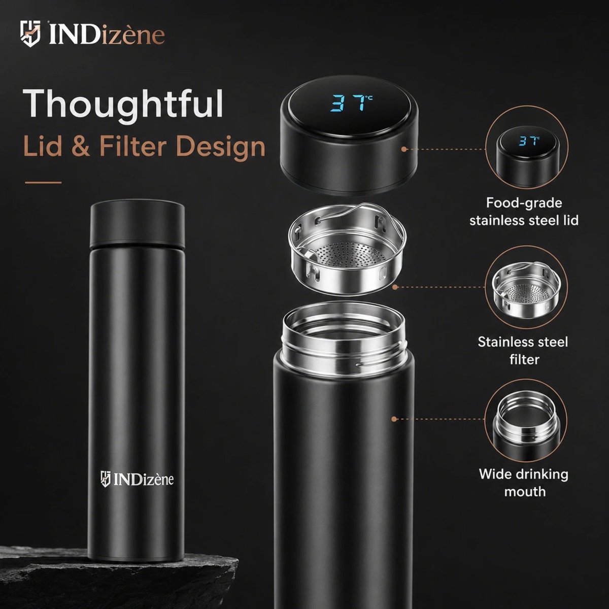 INDizene's tweet photo. Smart hydration, made sleek.

INDizène LED Temperature Display Stainless Steel Insulated Bottle, 500 ml, Black. Built for office, travel, gym and everyday carry.

Explore more INDizène products on our website and shop via Flipkart.

#INDizene #SmartBottle #Flipkart https://t.co/u80qU2Y8Kw
