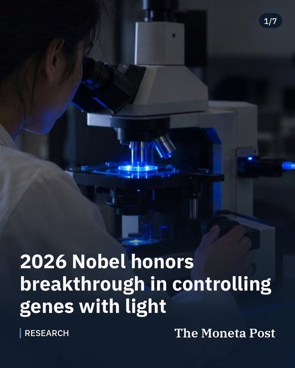 TheMonetaPost's tweet photo. 2026 Nobel honors breakthrough in controlling genes with light

Deisseroth, Hegemann, and Nagel win medicine prize for optogenetics, opening new paths to treating brain disease.

#science #research #nobelprize https://t.co/NM1OV3HQhi