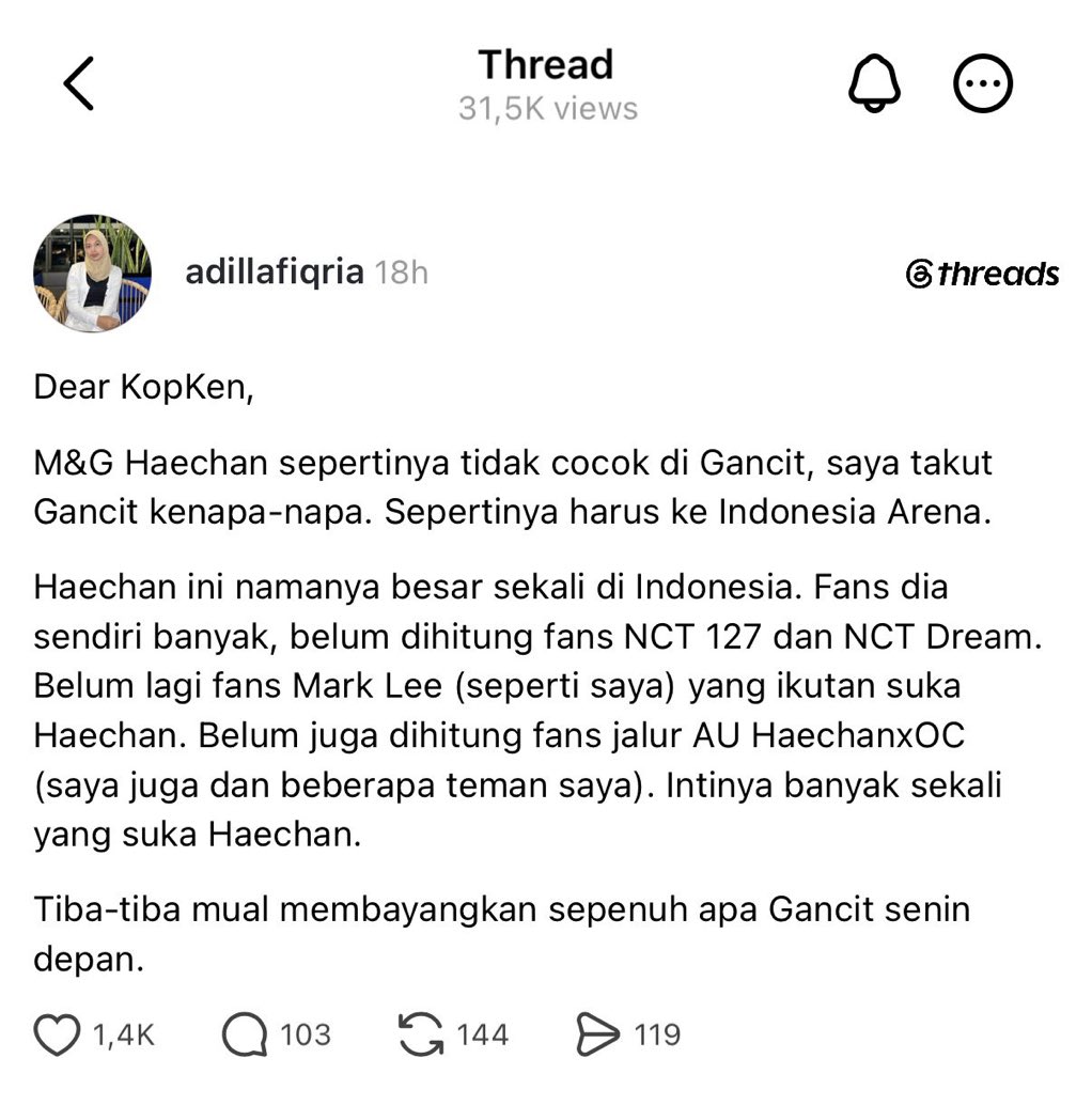 ikonypncfc's tweet photo. setuju bgt sama opini kaka nya, kalaupun acara m&amp;g tertutup kenapa malah milih di mall yg dimana mall itu ruangan publik? harusnya kopken emang nyewa venue buat m&amp;g haechan ini karna bisa dibilang kalau sfs indo tuh bangsa besar https://t.co/FkzhB8FBpw