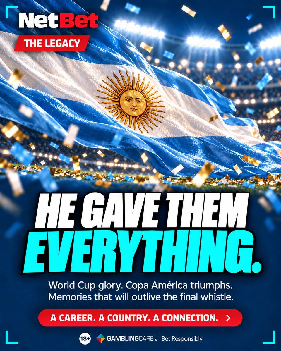 NetBet_IRL's tweet photo. Lionel Messi. Argentina. One last dance. 🇦🇷

So many memories in sky blue and white.

Swipe to celebrate the journey 👉 Which Messi moment will you never forget? Tell us below 👇

#Messi #Argentina #ArgentinaFootball #FootballMemories #NetBet https://t.co/osFczntZnQ
