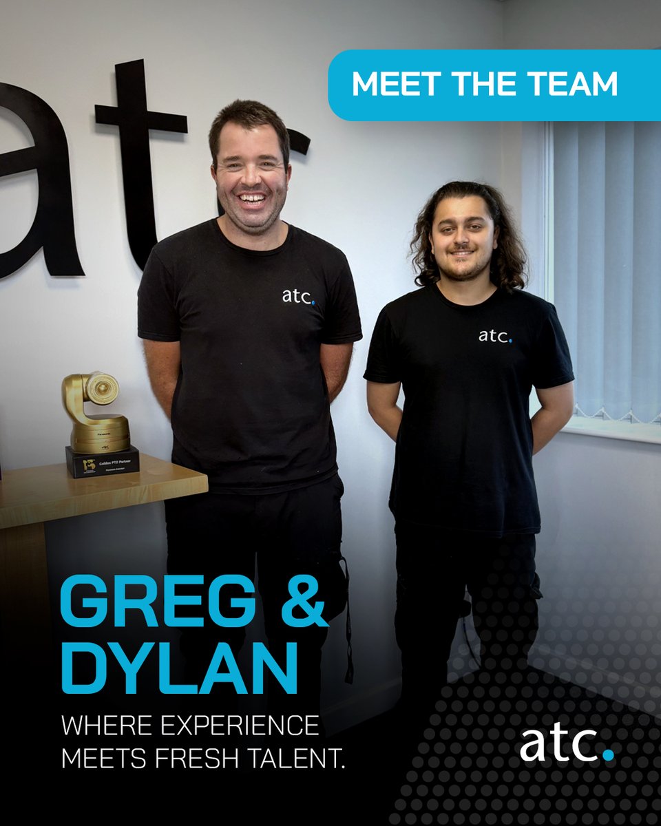 atcommunication's tweet photo. 💡 Say hello to Dylan Stanton, our Trainee Lighting Technician! 👋

Since joining ATC in June, he’s been getting hands-on with our lighting kit, building new skills and learning from Head of Lighting @Greg_Bishop, pictured alongside him.

#MeetTheTeam #EventLighting #LiveEvents https://t.co/aTQYEyzTe6