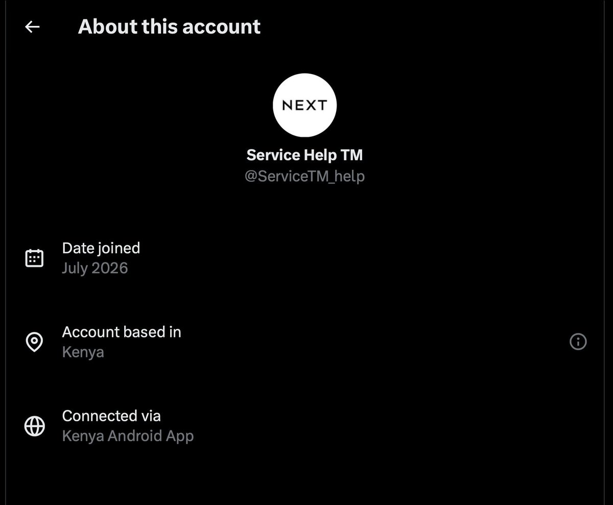Jackson1Terry's tweet photo. @sarmackie965 @nextofficial You've probably already spotted it, but the Next Service Help TM profile is yet another spam bot.  They really are the lowest of the low. https://t.co/lJ54Ho1me4