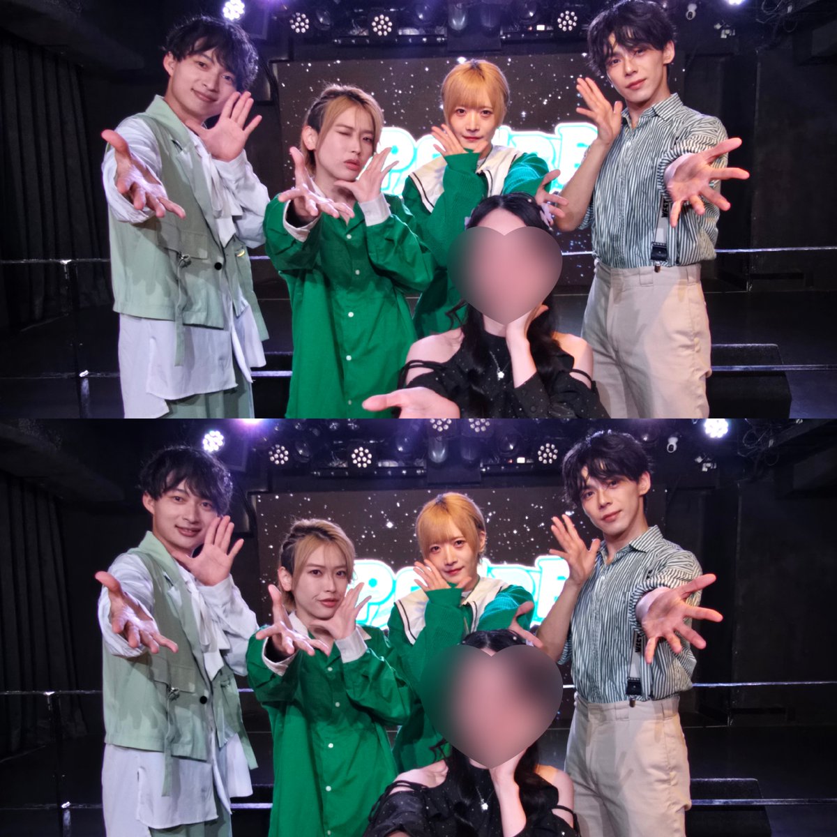 necomoon15's tweet photo. 2026.09.26 事前特典会

最後の緑衣装🍀🤍💛🩵💜🍀
前髪ありしゅきとの見納めかも😽💘

#PANBE #ぱんびー #しゅきと https://t.co/gE1A5y4RUV