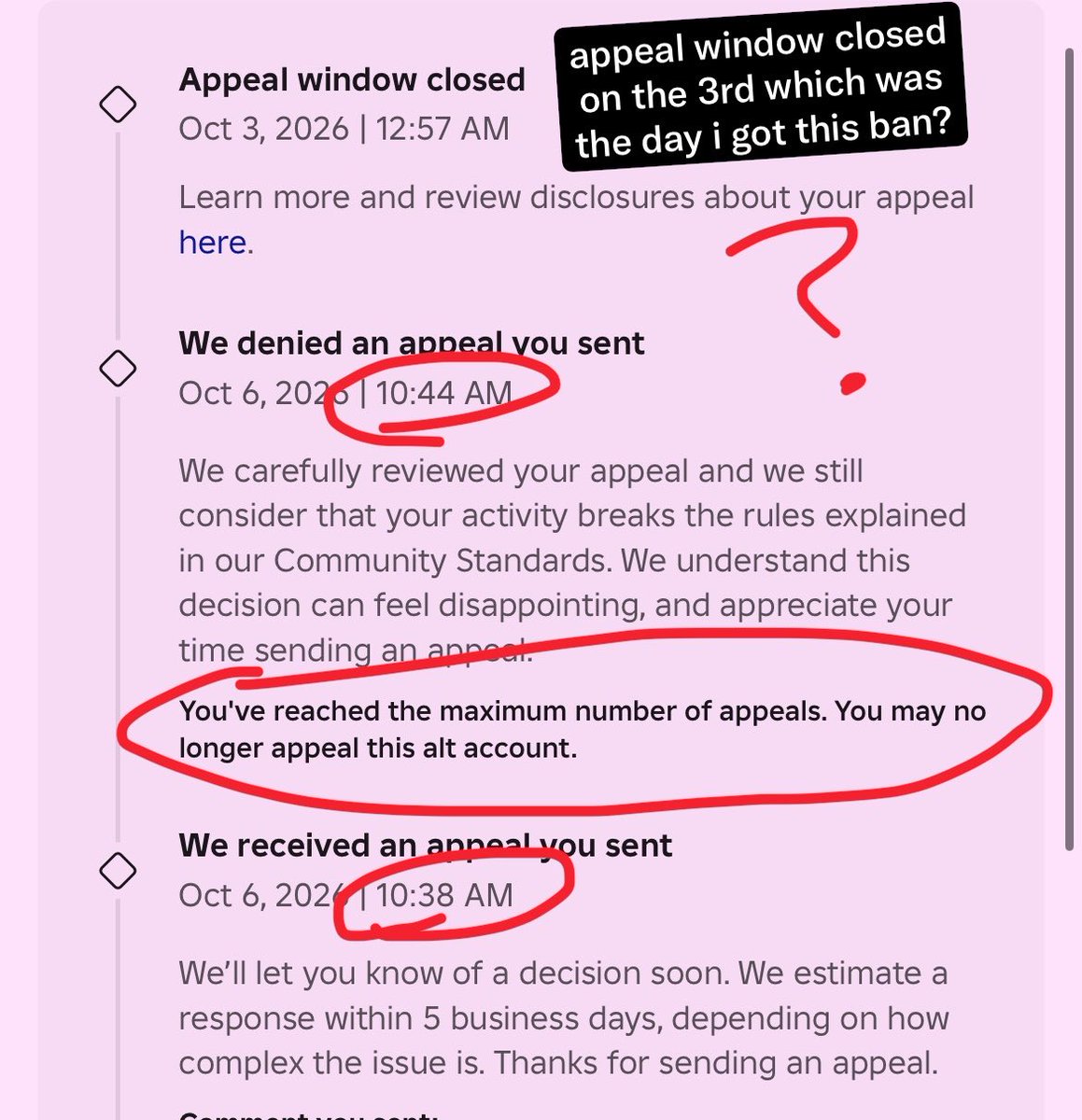 ebsx_'s tweet photo. Enforcement bans give you 2 tries to appeal and they’re denied with AI. I have a shit ton of proof the account doesn’t belong to me but I guess Roblox is too bothered about wanting to LOOK like they’re banning bad people when in reality it’s just innocent people https://t.co/Hu3Qjlspsn