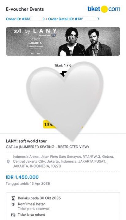 fzacuy's tweet photo. WTS Lany in Jakarta Day 1 dan Day 2

Day 1
Cat 4 (2 Tix) 800k/Tix

Day 2
Cat 4 (3 Tix) 900k/Tix

diurus sampe fisik
ada group wa
trusted

wtb wts #zonajajan #zonauang https://t.co/cQkuw1pYmI