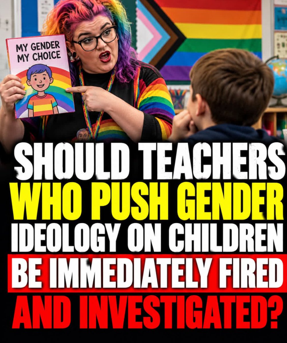 meisabella32's tweet photo. SHOULD TEACHERS WHO PUSH GENDER IDEOLOGY ON CHILDREN BE IMMEDIATELY FIRED AND INVESTIGATED? https://t.co/Ka74yeQOsW