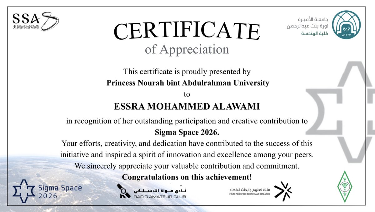emoha_8's tweet photo. سعيدة جدا بمشاركتي في معرض Sigma Space 2026 🚀
كانت تجربة جميلة وممتعة تعلمت منها كثير واستمتعت بكل تفاصيلها فخورة بكل العمل والجهد اللي قدمناه https://t.co/DKbyLW3YIz