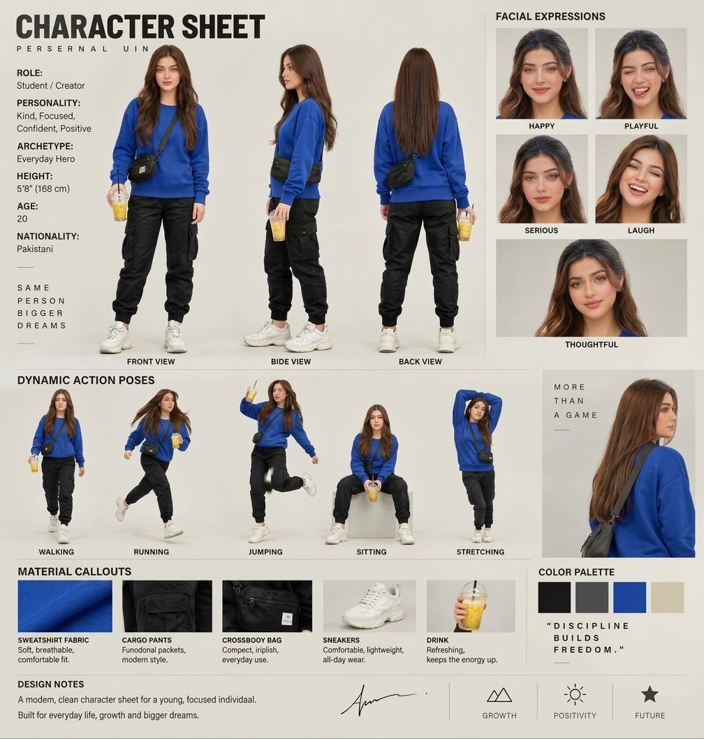 Royal Blue Character Collage