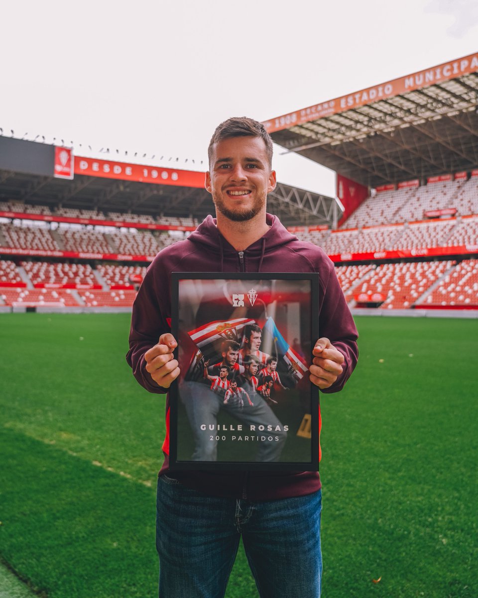 RealSporting's tweet photo. 𝟮𝟬𝟬 𝗽𝗮𝗿𝘁𝗶𝗱𝗼𝘀 | Guille Rosas. 

Con mucho que contar... ⏳ https://t.co/eyZZucPujP