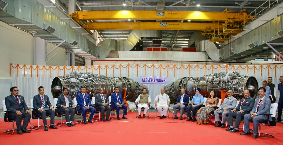 SpokespersonMoD's tweet photo. Raksha Mantri Shri @rajnathsingh  witnessed HAL Koraput’s delivery of its 2,000th aero-engine and announced a second production line for Shakti engines on October 06, 2026. He called for strengthening indigenous propulsion capabilities in design, development, testing, manufacturing and MRO. He highlighted the milestone as a significant achievement in India’s aerospace journey and called for building a strong indigenous aerospace propulsion ecosystem involving MSMEs, start-ups, industry, academia and research institutions.

@MohanMOdisha 
@CMO_Odisha