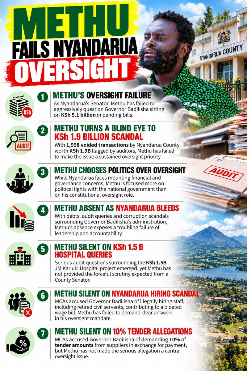 AnkleBreaker004's tweet photo. 10% tender allegations against the Governor and the Senator treats it as a non-issue. That is not leadership. That is failure. They claim to fight corruption — ask how much Methu is given to stay silent on the looting.
Too Loud To Ignore
Nyandarua Looting Paradise
#MethusSilence. https://t.co/0AFy5vdcS1