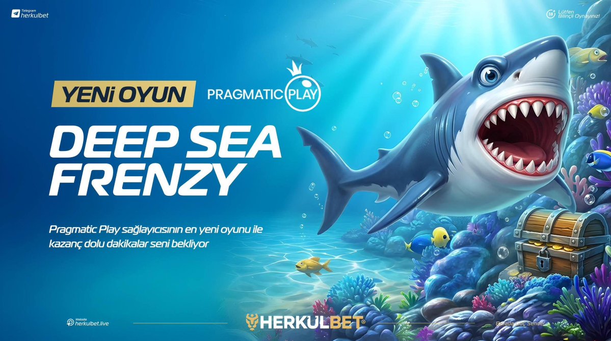 herkulgroupp's tweet photo. 🚨𝗬𝗘𝗡𝗜̇ 𝗢𝗬𝗨𝗡 | 𝗗𝗘𝗘𝗣 𝗦𝗘𝗔 𝗙𝗥𝗘𝗡𝗭𝗬

Derine indikçe işler değişir. 🌊

Sandık dipte. Köpekbalığı nöbette.
Gerisi cesaret. 🦈

🎰 Pragmatic Play’in yeni oyunu Deep Sea Frenzy artık HERKULBET’te.

𝗗𝗘𝗥𝗜̇𝗡𝗘 𝗗𝗔𝗟. 𝗙𝗔𝗥𝗞𝗜 𝗛𝗜̇𝗦𝗦𝗘𝗧. https://t.co/GR6yfLi2RI