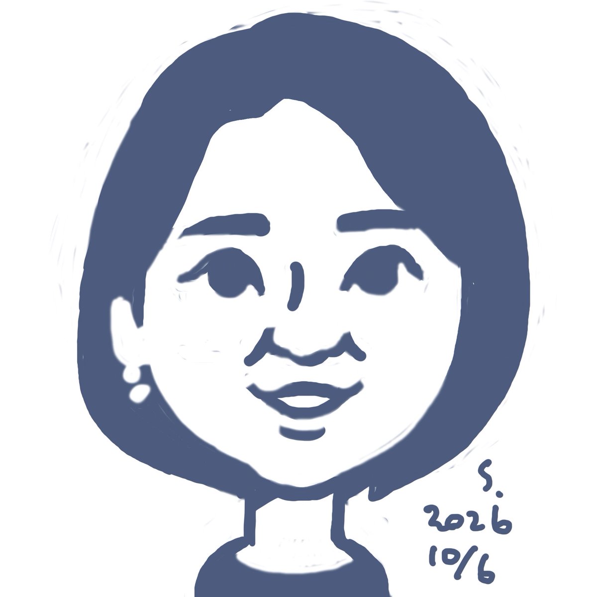 ToyonobuS's tweet photo. 「クロ現」
　2026年7月からMCに就任。前任の桑子さんよりちょっと重厚さが増したような。実母はフリーアナの三雲孝江さん。　#星真琴　#似顔絵 https://t.co/50R29AtOUd