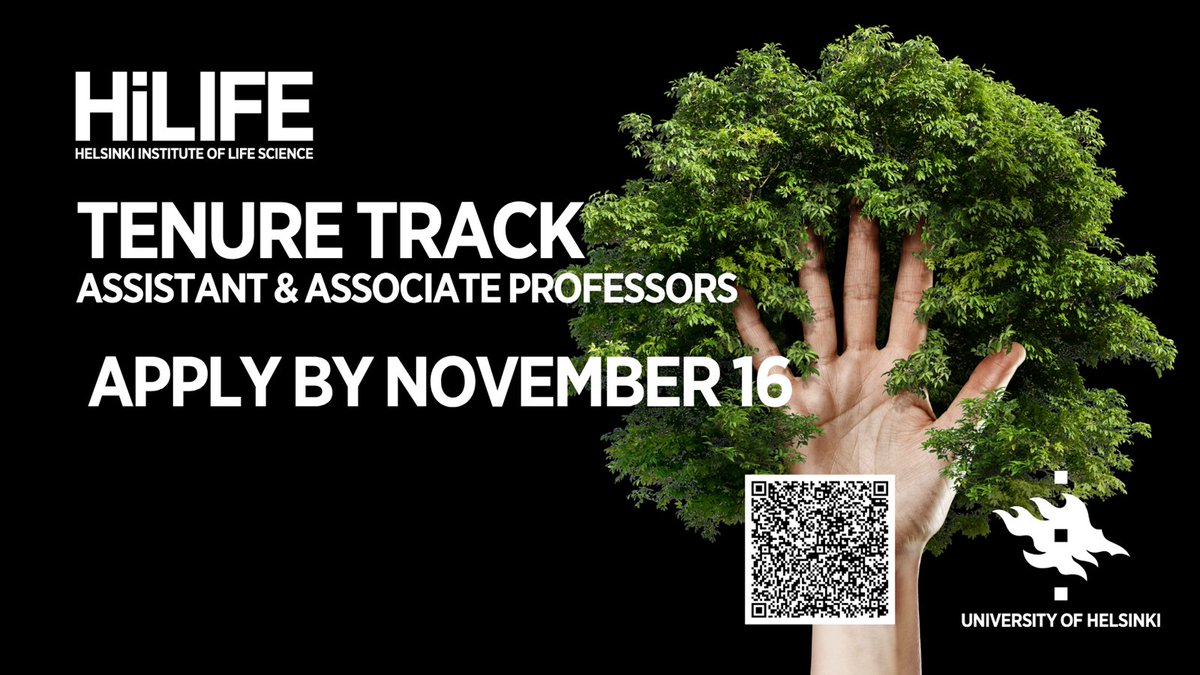 HiLIFE_helsinki's tweet photo. We are looking to welcome new Tenure Track assistant/associate professors to our research community for the fifth time in HiLIFE’s history 🙌

Submit your application by November 16, and spread the word within your networks too!

https://t.co/qDBI4YZUOF

#lifescience #recruitment https://t.co/JJwFIbSqiQ