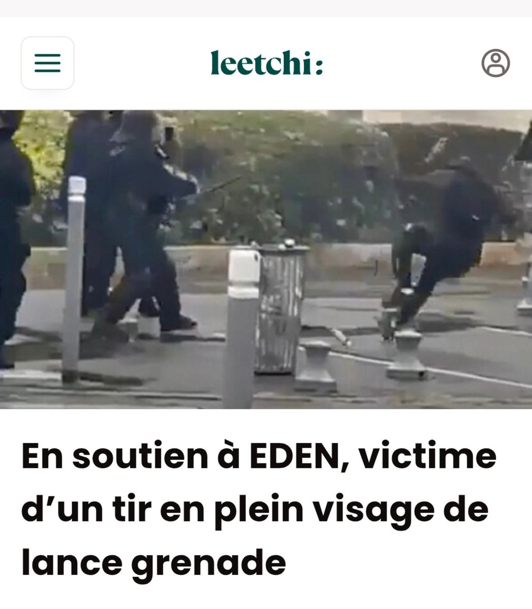 CaillouViolet's tweet photo. Oeoe tant qu'on y est n'hésitez pas à soutenir la cagnotte pour Eden le lyceen qui a été visé et touché au visage par un tir de lance grenade 
https://t.co/pK3i2Yt1yp https://t.co/ZfPGV11XeN