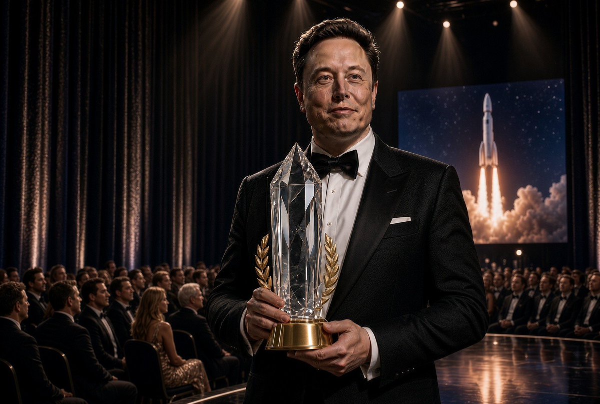 SIDOGEcoin's tweet photo. Orbit Award, for the first dollar trillionaire. The mark is a stock price: crossed on 12 June 2026 after the SpaceX IPO, fell back, and crossed again this week near $1.04 trillion. Almost all of it is SpaceX and Tesla. In 2008 one Falcon was left. It reached orbit. https://t.co/viKMzG0ah2