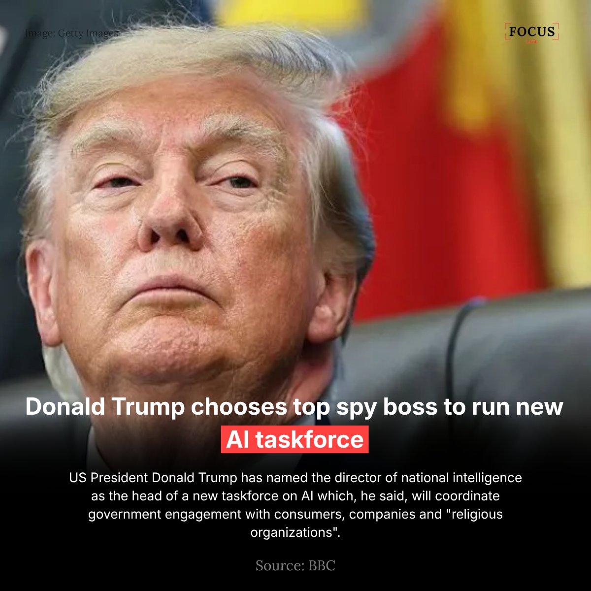 FocusLive24's tweet photo. US President Donald Trump has appointed spy chief Jay Clayton to lead a new "Super Intelligence" taskforce, rejecting calls for federal AI regulation.

Source: BBC

#AI #DonaldTrump #USA #jmconlinemojo @MoJoJamil https://t.co/4rMQuve7IP