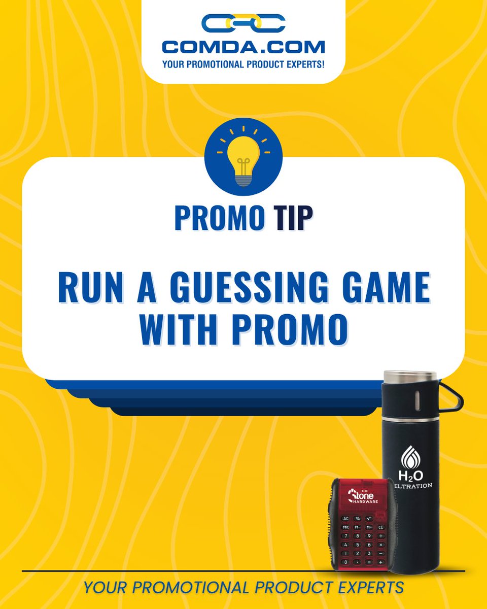 ComdaPromo's tweet photo. Use your giveaway as a centerpiece for an interactive game at your booth or event.

Engagement increases memory of your brand and product. 

#InteractivePromo #EngagementMarketing #EventGame #COMDA #TradeShowFun https://t.co/NRq1ZY77bB