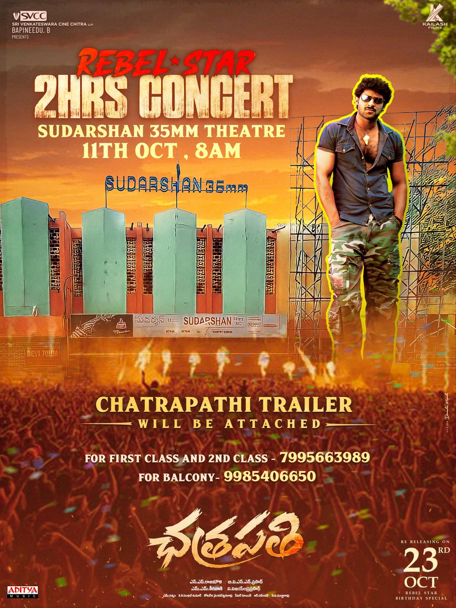 kukatpallyPY's tweet photo. GET READY FOR THE MASSIEST 2 HOURS OF REBELISM! 💥🔥

#Prabhas @Chatrapathi4K https://t.co/tYkCH4ggLv