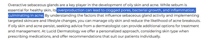 questmoosa's tweet photo. Acne, dandruff, and general oiliness of the skin are thought to be, at least in part, caused by increased sebaceous gland activity:

-prolactin activates the formation of sebum (oil) by the skin
-dandruff on your scalp is your body's sign of low thyroid hormones (T3+T4).
-estrogen and prolactin influence the sebaceous glands
-estrogen and prolactin are associated with anxiety and insecurity (acne is also associated with anxiety and insecurity - caused by these hormones in excess!)
-estrogen and prolactin also suppress thyroid function

If you have any of these conditions, checking thyroid function,estrogen and prolactin would be the absolute best thing to do.