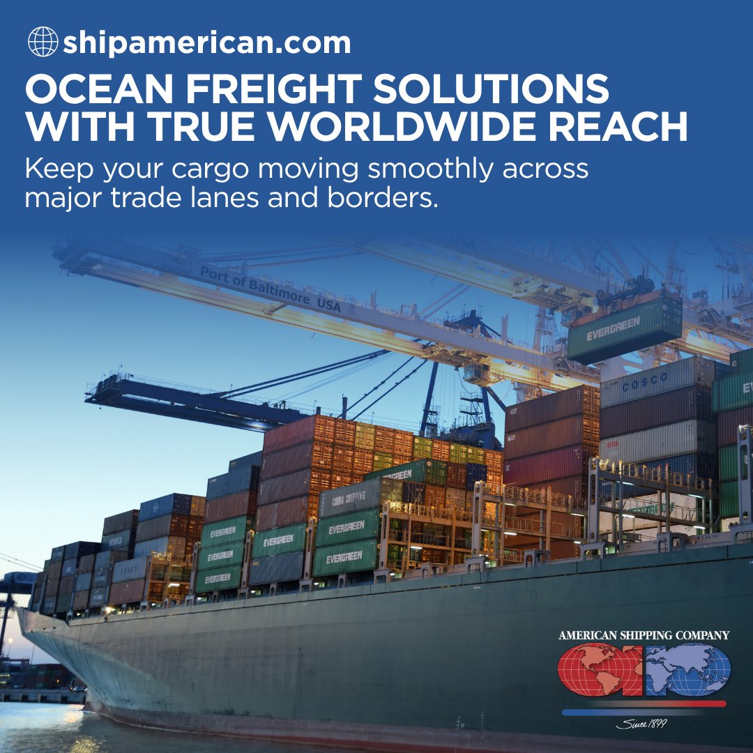AmericanShipNJ's tweet photo. Your cargo has a global destination, and your logistics partner should too! American Shipping offers global ocean freight services to navigate international trade challenges. Let’s keep your cargo moving! #OceanFreight #InternationalLogistics #FreightForwarding https://t.co/3lfrRT1Hmc