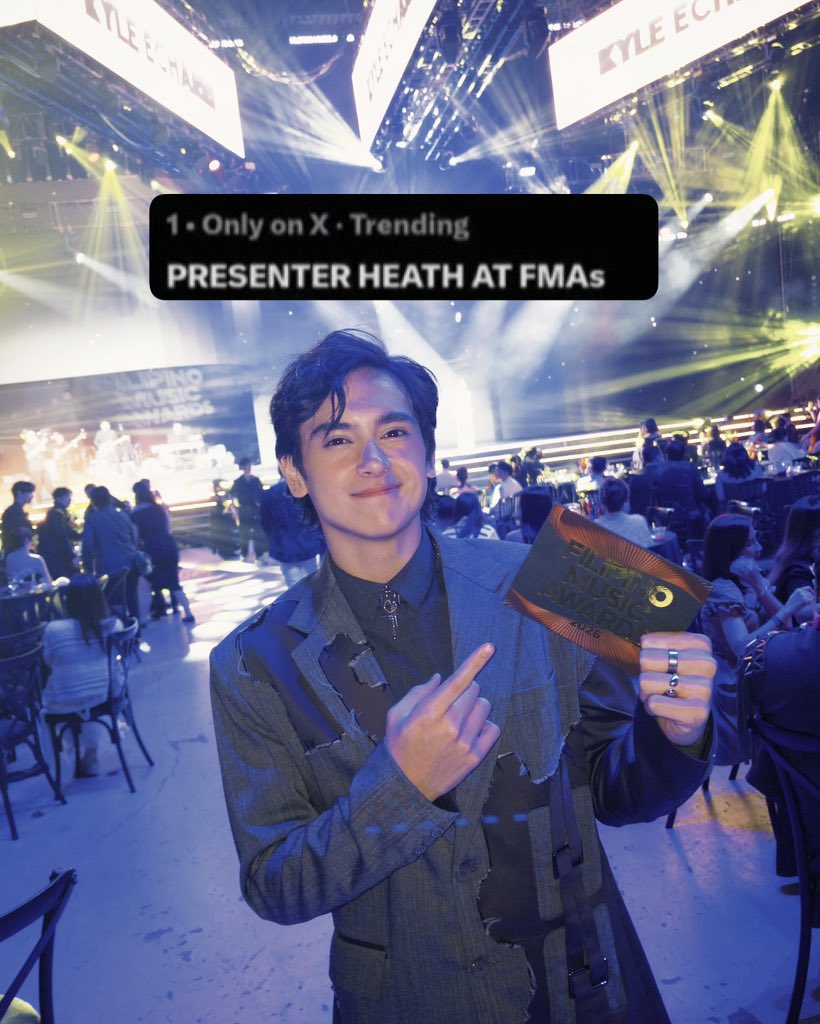Sparkle_GMA's tweet photo. Heath Jornales is trending at No. 1 in the Philippines after taking the stage as a presenter at the Filipino Music Awards 2026! 🔥✨

#HeathJornales #FilipinoMusicAwards #FMAs https://t.co/zgr0d2ISSl