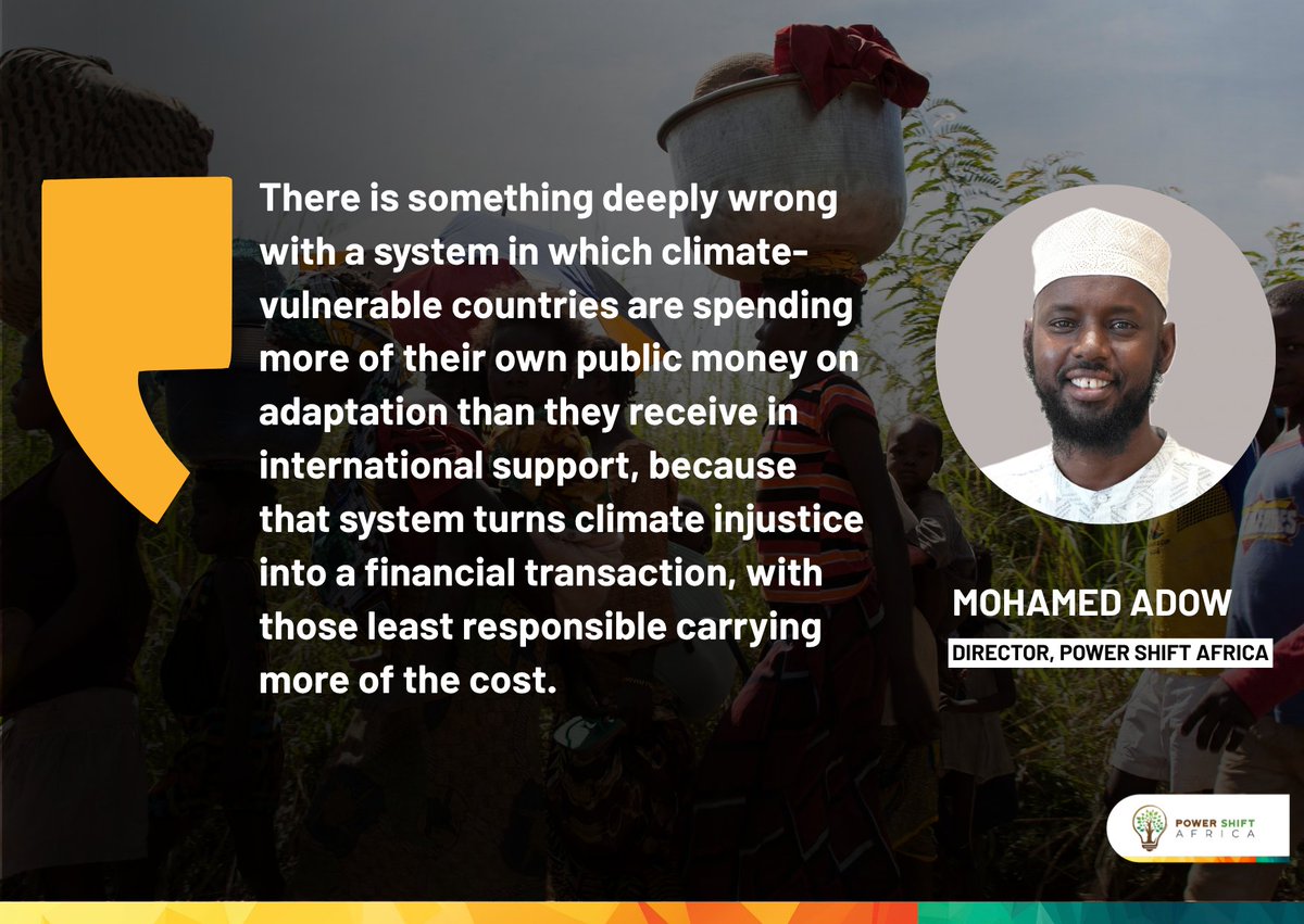 PowerShftAfrica's tweet photo. Africa’s adaptation challenge is not only about responding to worsening climate impacts. It is also about confronting the financial and structural inequalities that leave climate-vulnerable countries carrying a disproportionate share of the cost.

In this article in @ClimateHome News, @PowerShftAfrica director, Mohamed Adow, highlights the need for adaptation to go beyond managing impacts to address the underlying drivers of vulnerability, expand access to fair and adequate finance, and strengthen the ability of African countries and communities to shape their own resilience pathways.

#ClimateAdaptation #ClimateJustice #AdaptationFinance #JustTransition