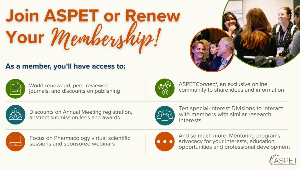 ASPET's tweet photo. It’s membership renewal season at ASPET! Connect with your home for pharmacology and continue to grow, collaborate, and make an impact. Renew by December 1 to automatically be entered into our Early Renewal Raffle for a $100 gift card.
https://t.co/VJeLBD7CYJ https://t.co/qG6qi3DGNJ