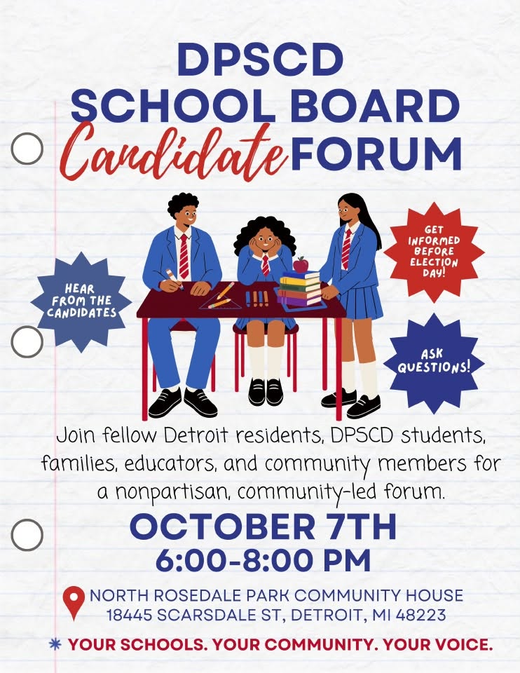 StateRepSteph's tweet photo. Did you know there are 31 candidates running for 4 seats on the DPSCD School Board? Take advantage of this forum to hear directly from the candidates seeking these important positions. The individuals elected will help shape the direction of DPSCD schools for the next four years. https://t.co/IYOqYLHfub