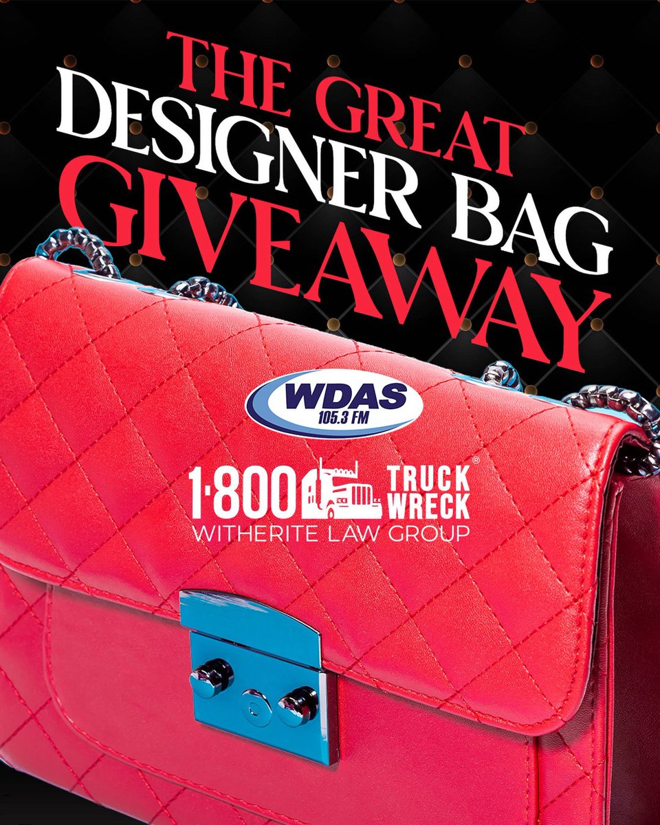 wdasfm's tweet photo. WDAS + @1800TruckWreck are picking one lucky winner EACH WEEK to receive $2,500 towards a BRAND NEW designer bag! 💰😍

Ready for a new addition to your collection? 
In tell us in 150 words or less why YOU deserve a brand new bag!

https://t.co/Ym8797B3gn https://t.co/2r0ZY2NkIj