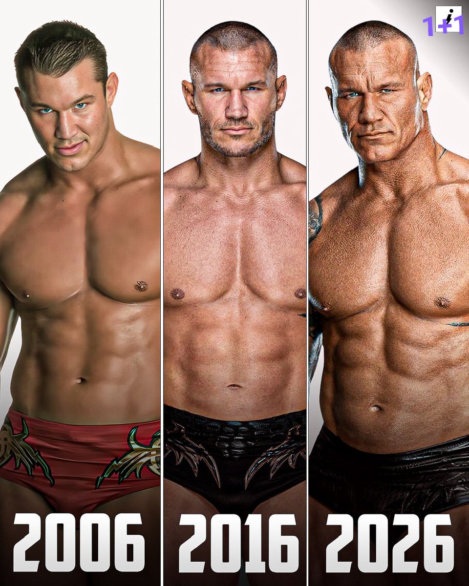 famousmanaz32's tweet photo. 2006: They called him the pretty boy with a killer move.

2016: The hair was gone, and the stare got colder.

2026: The body is heavier, the face is worn, but the RKO still ends careers.

Randy Orton didn’t stay young. He stayed dangerous.

Three eras. One rule:

You don’t outlast The Viper. You just wait your turn. 🐍🔥